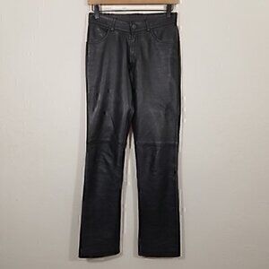 GAP Genuine Leather Zip Pants Black Size 1